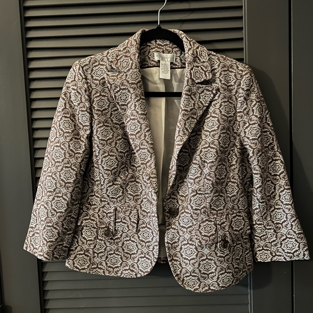 Worthington Textured Black and White Blazer